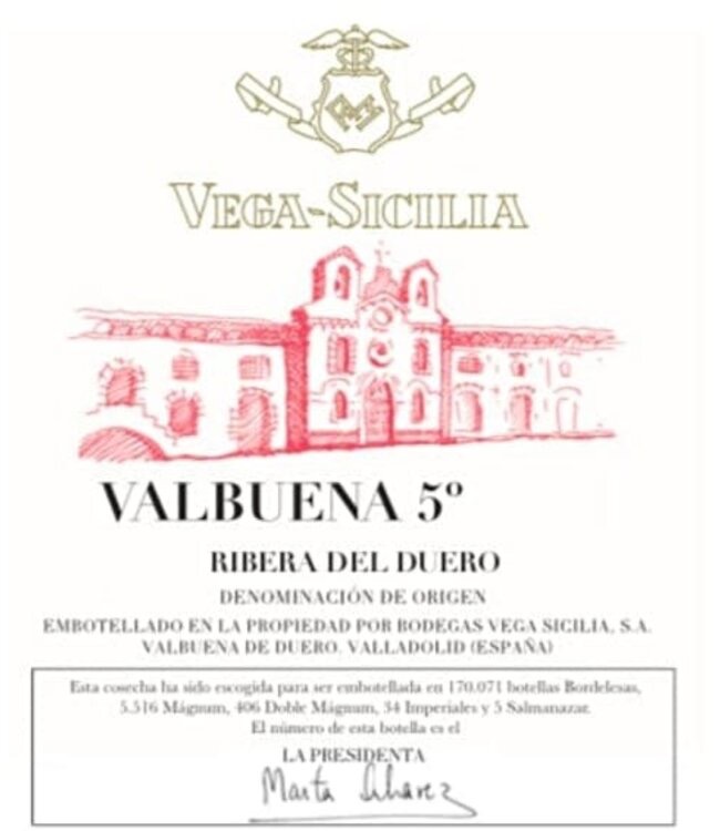 2018 Vega Sicilia Tinto Valbuena 5, Ribera del Duero, Spain