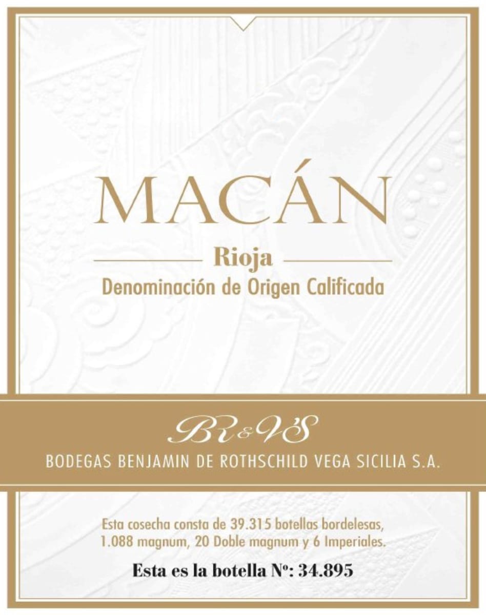 2012 Vega Sicilia Macan, Rioja DOCa, Spain
